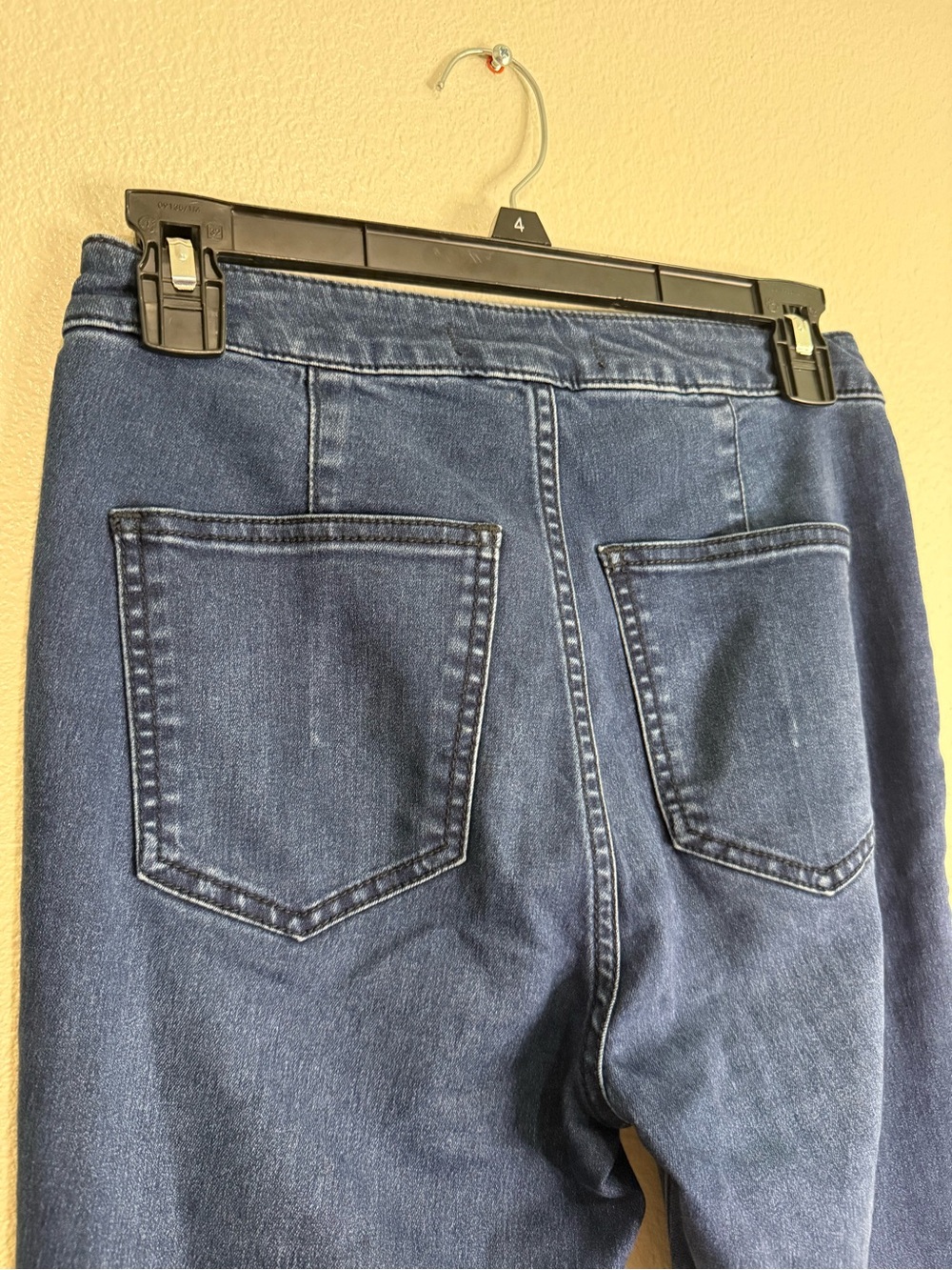 Free People Float On Flare Dark Blue Bell Bottom High Rise Denim Jeans Sz 26 - Picture 7 of 10